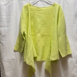 Lightweight Lime Open Front Cardigan